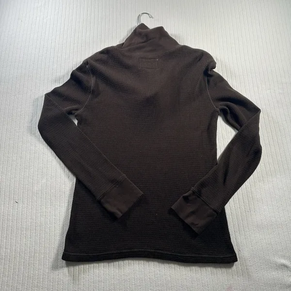 Lauren Ralph Lauren Women’s XL Brown Waffle Knit Thermal Shawl Collar Pullover - Image 12