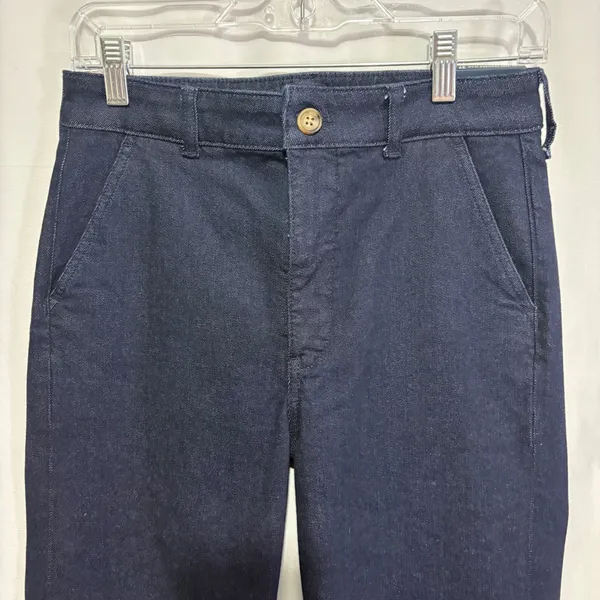 J.Crew High-Rise Trouser Jean in Deep Indigo Rinse Wide Leg Sz 27 Classic Preppy - Image 5