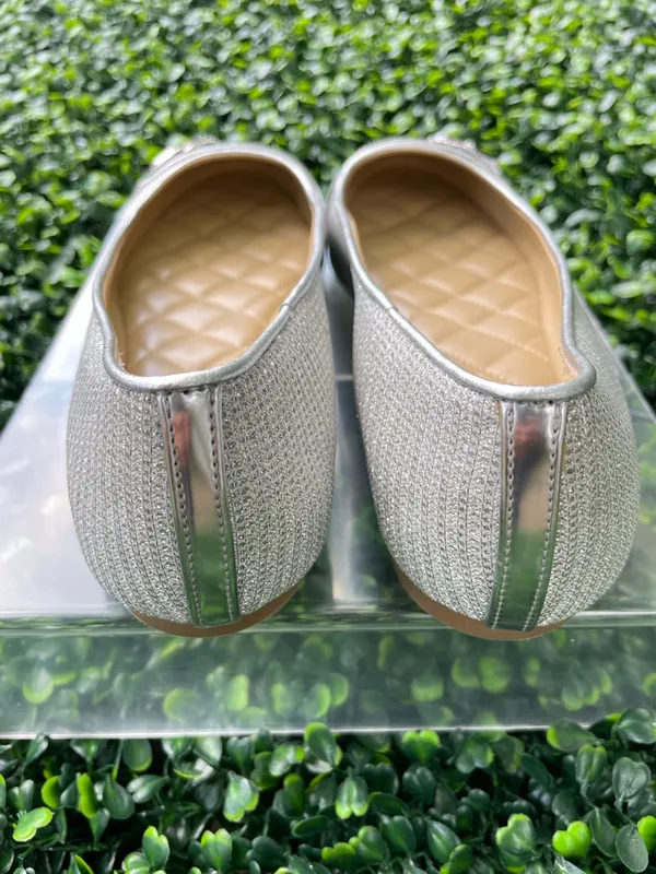 Michael Kors Silver Quilted-Trim Ballet Flats - Image 7
