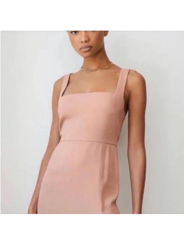 Aritzia BABATON ‎ 90s mini dress Fawn Pink Size 4 NWT - Image 2