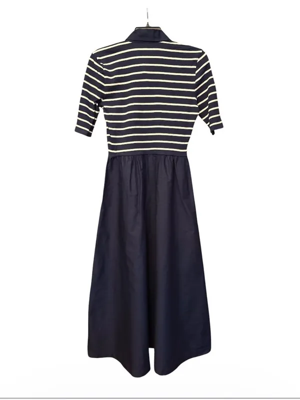 J Crew Factory Striped collared knit polo dress blue white CR820 Size S NWT - Image 5