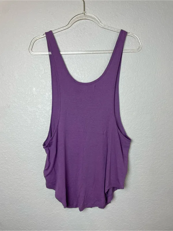 Levi's Purple Scoop Neck Henley Tank Top Size M - Image 7