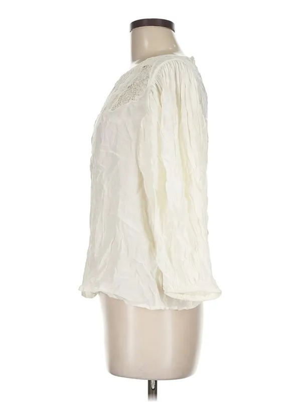 Farm Rio White Lace Crochet Puff Sleeve Blouse Top Size M Boho Romantic - Image 4
