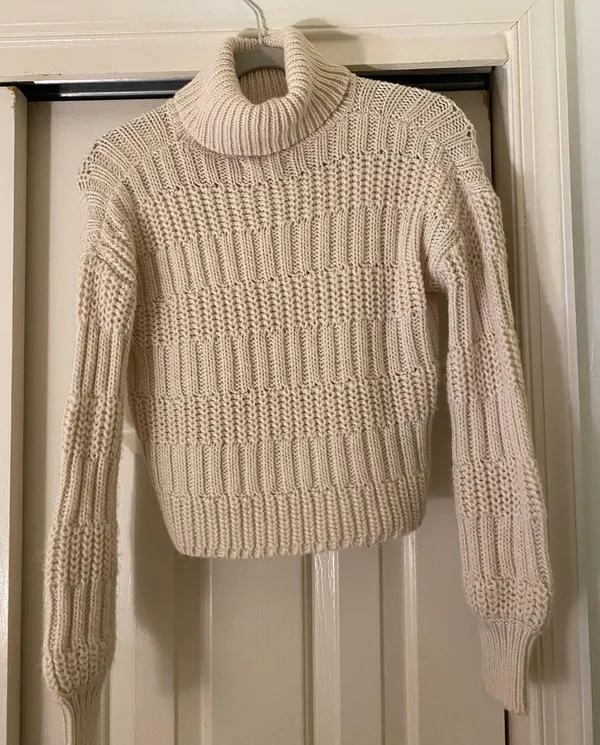 Arie Off White Turtleneck Sweater - Image 2