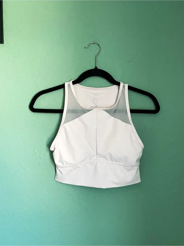 Buff Bunny Viva La Vibe Bra Tank Size Small Soft Pale Pink Mesh Front Padded - Image 4