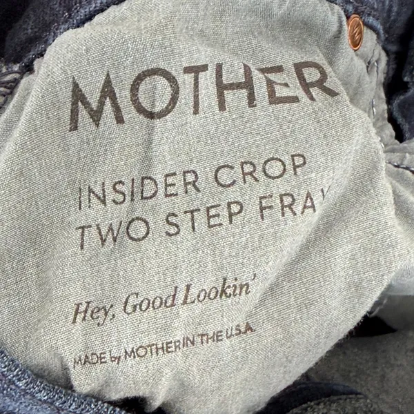 Mother Insider Crop Two Step Fray Jeans Hey Good‎ Lookin Dark Wash Step Hem 26 - Image 3
