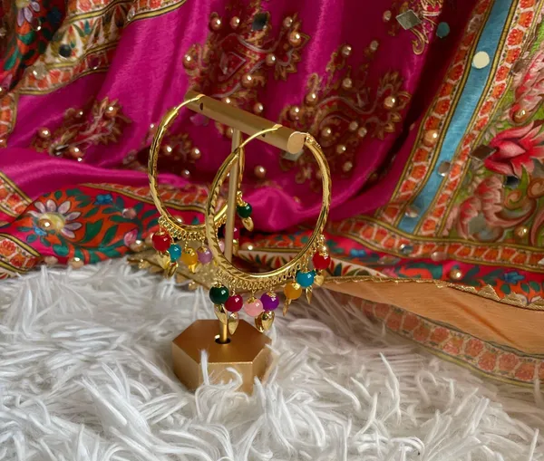 Golden Hoop Earrings Gold - Image 5
