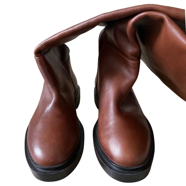 Steve Madden Gaige Brown Leather Tall Riding Boots Lug Sole Womens Size 6.5 - Image 4