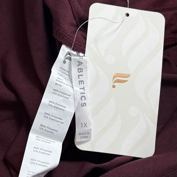 NEW Fabletics Maj Pocket Pant‎ Burgundy Moisture Wicking Athletic Outdoors 1X - Image 8