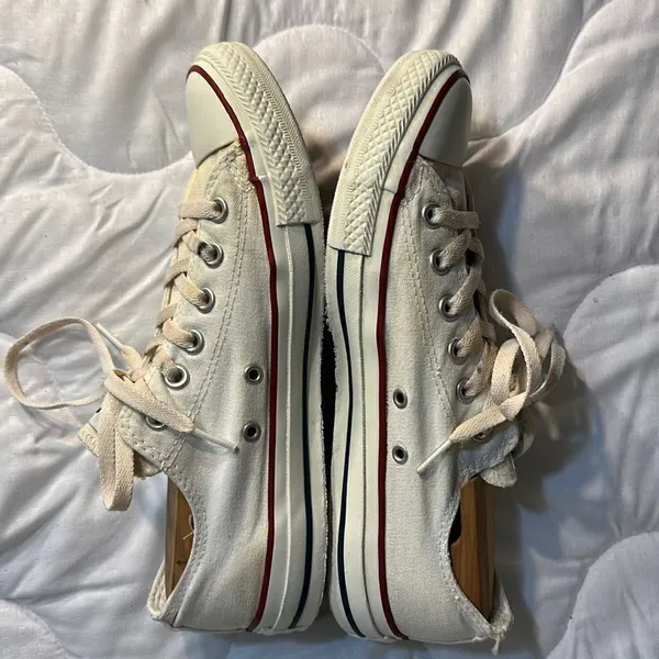 Converse All Star Low Top White Sneakers Men’s 8, Women’s 10 - Image 3