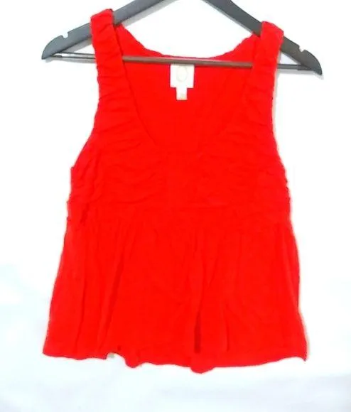 Rio Rao Anthropologie L Red Gathered Top - Image 2