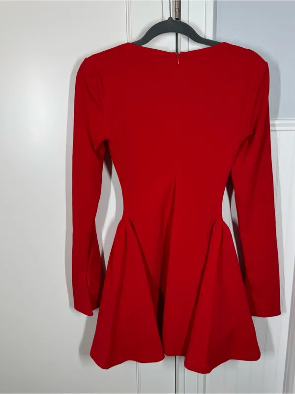 Babyboo MEGAN MINI DRESS - RED size small long sleeve nwt‎ sexy chic cute party - Image 5