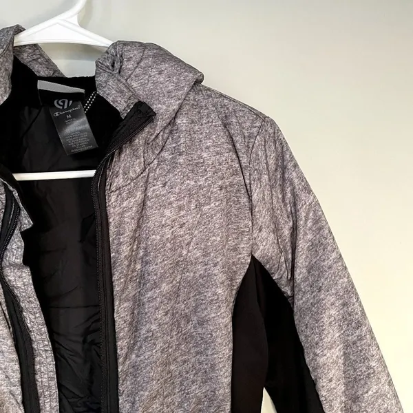 Champion‎ purple black winter coat comfortable casual full zip hood warm jacket - Image 2