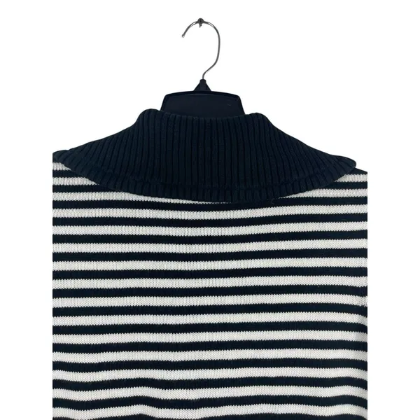 Jones New York Sport Black And White Knit Cardigan Front Pocket Sweater S - Image 3