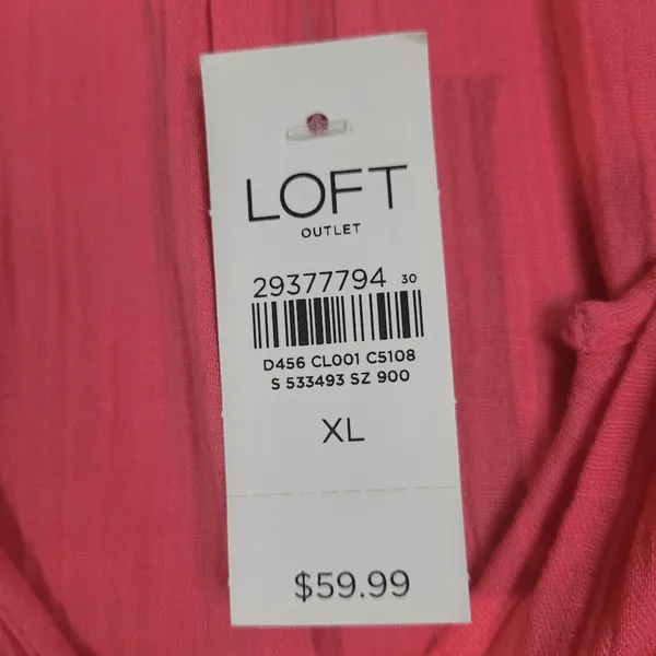 Women's coral pink V-neck blouse, LOFT brand. Size XL. NWT - Image 5