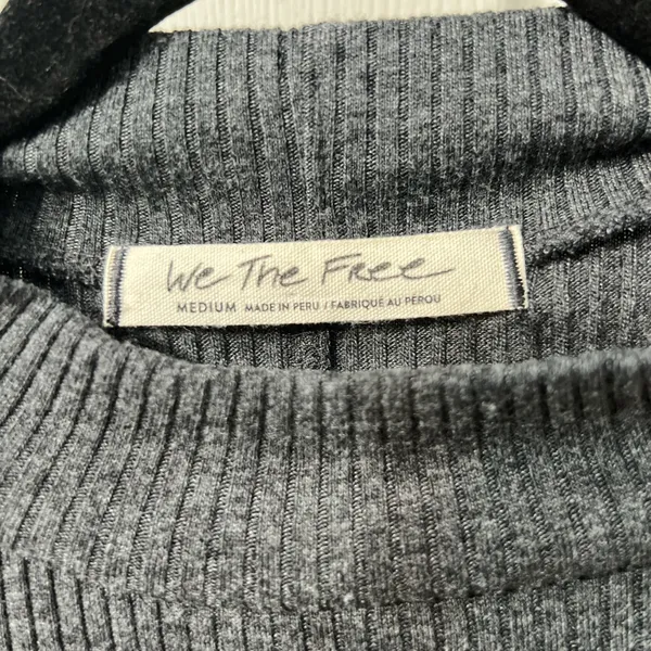 Free People We The Free Ribbed Mock Neck Top – Gray Size M - Image 2