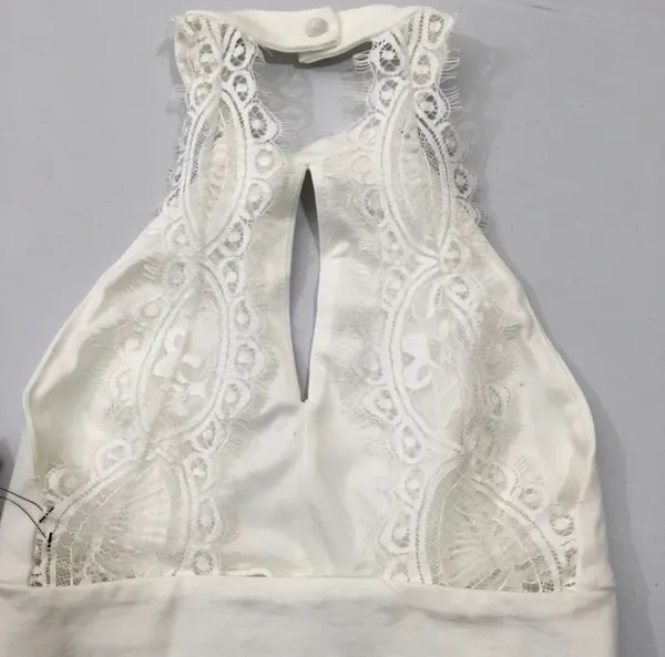 Lulus White Eyelash Lace Halter Crop Top New with tag - Image 6