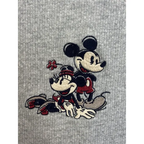 Vtg 90s Disney Catalog Mickey Minnie Mouse Gray Embroidered Crewneck M - Image 5