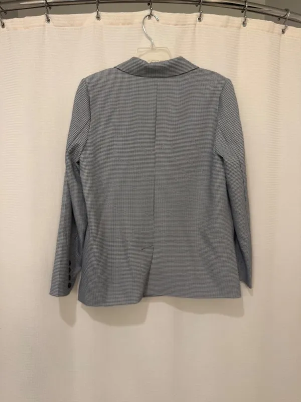 Doe & Rae Houndstooth Double Breasted Blazer Medium Black White Stretch NWT - Image 2