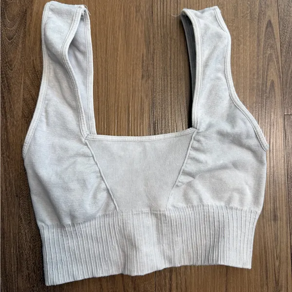 Free People $126 FP Movement Good Karma Ice Gray White Sports Bra Leggings‎ Set - Image 4