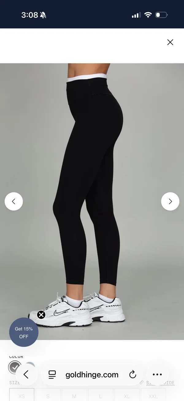 Gold Hinge Black Double Layer StrydeForm Leggings Set - Image 5