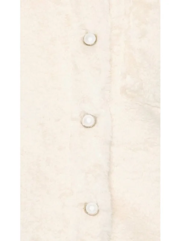 Lovers Friends Natalia Faux Fur Reversible Jacket Ivory Teddy Tan Plaid Coat XS - Image 5