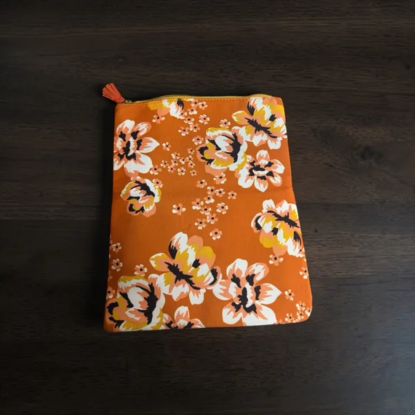 Rachel Pally Yellow Reversible Fold-Over Clutch with Orange Floral Panel - Image 4