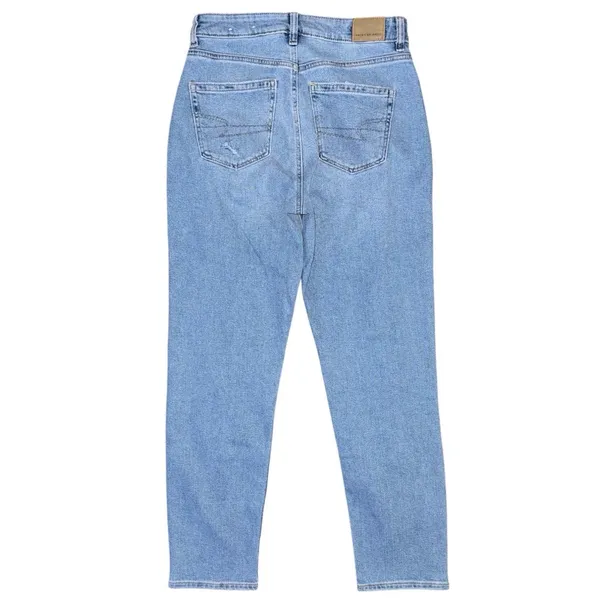 NWT American Eagle Stretch Mom Jeans Size 4 High Rise Medium Wash Distressed - Image 2