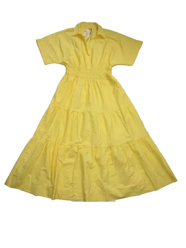 NWT by Anthropologie Somerset Maxi in Yellow Cotton Shirt Edition Dress M - Image 4