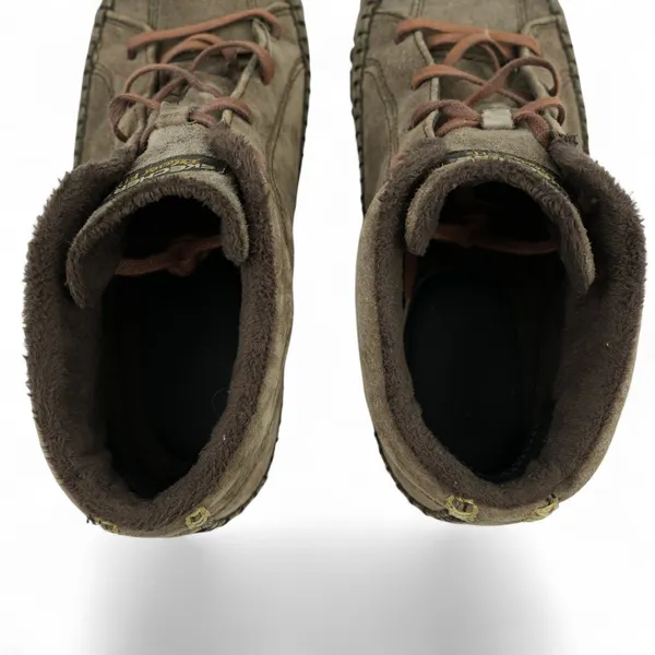 Skechers Shoes Womens 10‎ Relaxed Fit Brown Leather Faux Fur Bikers Totem Pole - Image 5