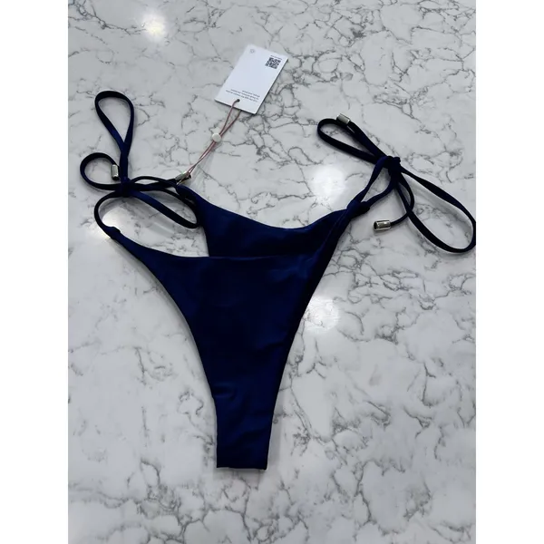 NWT Quince Deep Navy Italian Adjustable Side-Tie Bikini Bottom Small - Image 4