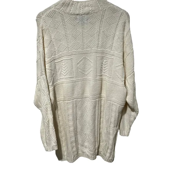 Vintage Woolrich Cable Knit Tunic Sweater Made In USA Women’s M Cotton NEW NOS - Image 2