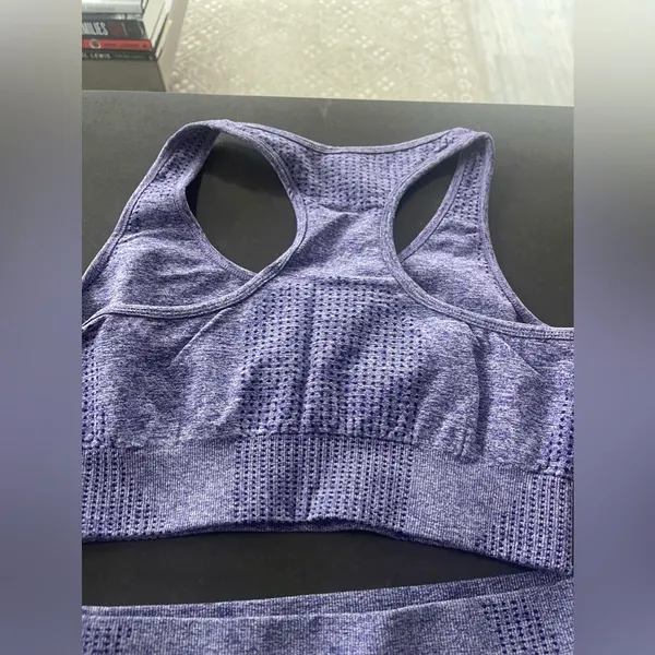 Purple Yoga Set: Leggings And Racer Back Top M - Image 5
