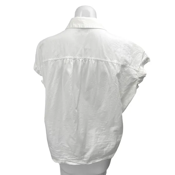 Madewell Women's White Short Sleeve Collared Casual Button Down Shirt Top Size S - Image 2