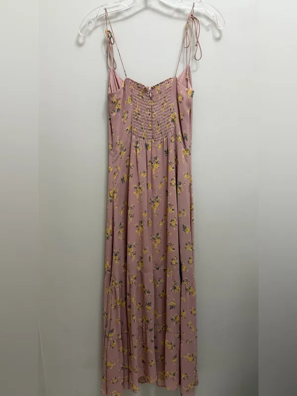 Reformation Emerson Maxi Dress Ruffle Hem in Frances Floral Blush Pink Size 4 - Image 4