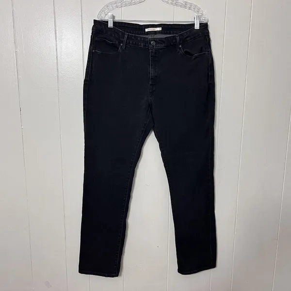 Levi’s Women’s Mid Rise Skinny Jeans Black Size 18 Stretch Denim - Image 8