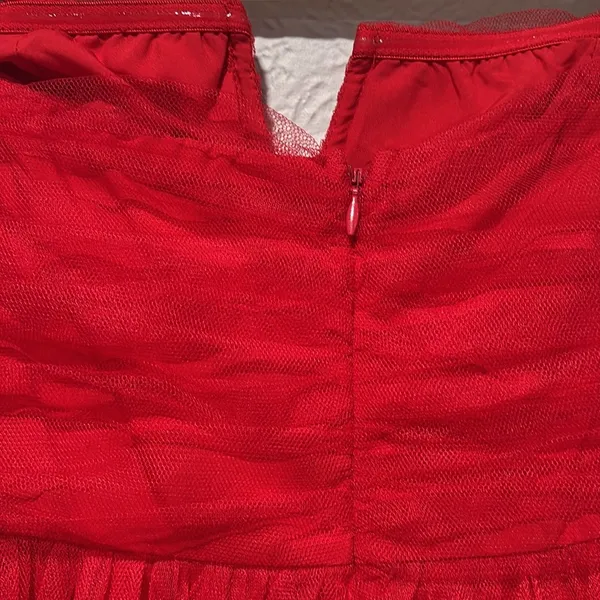 Lulus Queen Behavior Strapless Ruched Red Tulle Maxi Dress Size Small NWT - Image 4