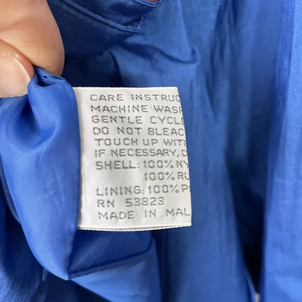 Vintage Weather Master Jacket Petite Size 10 Cobalt Blue Trench Rain Coat Preppy - Image 10