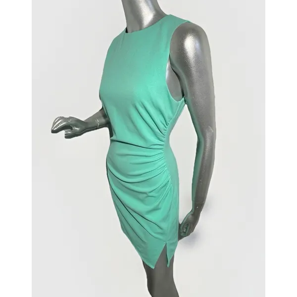 ELLIATT Small Mint Green Ruched Sleeveless Sheath Dress - Image 5