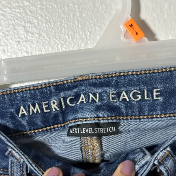 American Eagle Women Blue‎ Denim Hi-Rise Jegging Jeans Next Level Stretch size 0 - Image 4