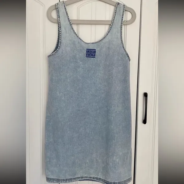 American Vintage NWT PAYBOU DRESS - BLUE SNOW S - Image 8