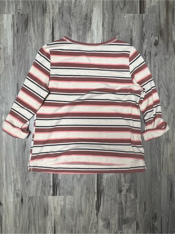 croft & barrow Striped Crewneck Top - Rose, White, Gray - Image 3