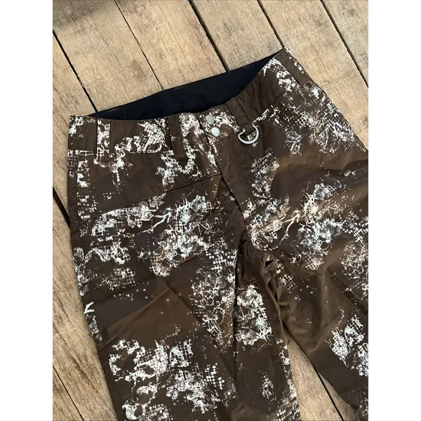 Nils Women's Insulated Ski Snowboard Pants Small Brown Snap Pockets - Image 3