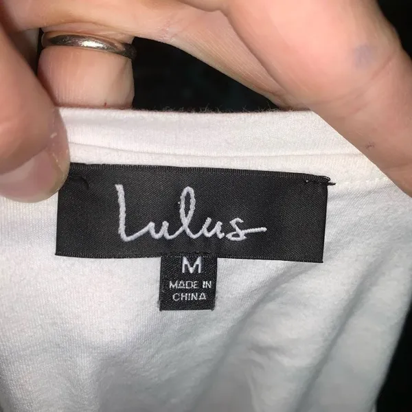 Lulu’s Cafe Society cream & black comfortable M T-shirt dress - Image 4