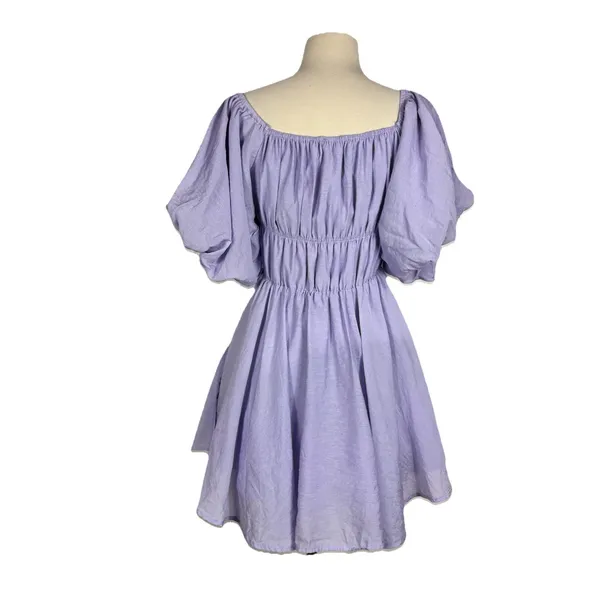 Altard State Dress Med Purple Lilac Babydoll Mini Layered Puff Sleeve Fairy - Image 6