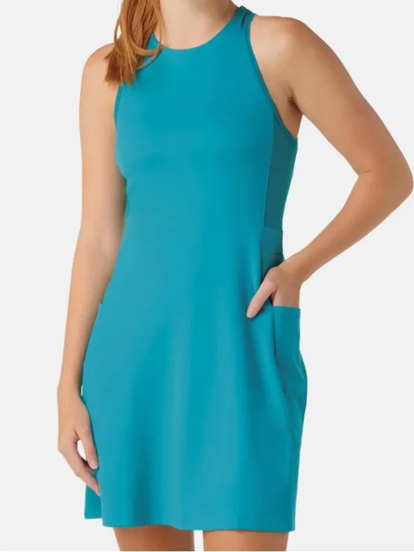 Like New SmartWool Active Tank Dress Lake Blue/Green Size Small - Image 2