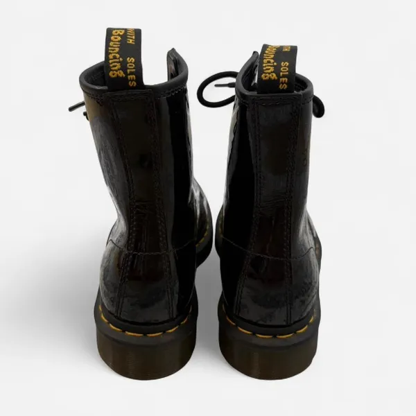 Dr. Martens 1460 WOMEN'S BLACK PATENT LEATHER LACE UP BOOTS - Size 38 - Image 4