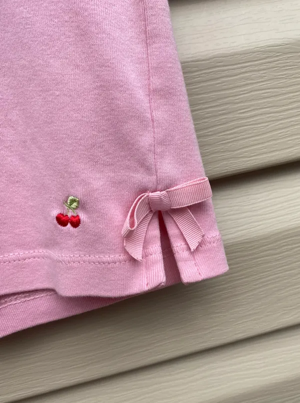 Cherry Print Polo Shirt Pink - Image 4