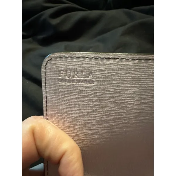 Furla Gray Textured Leather Continental Wallet Card Holder Clutch‎ Italy - Image 4