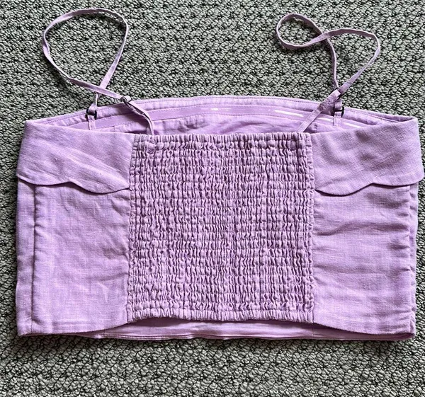 Abercrombie Removable straps cropped linen top - Image 4